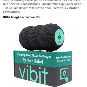 Vibit Vibrating Deep Tissue Massager Roller - Black and Green